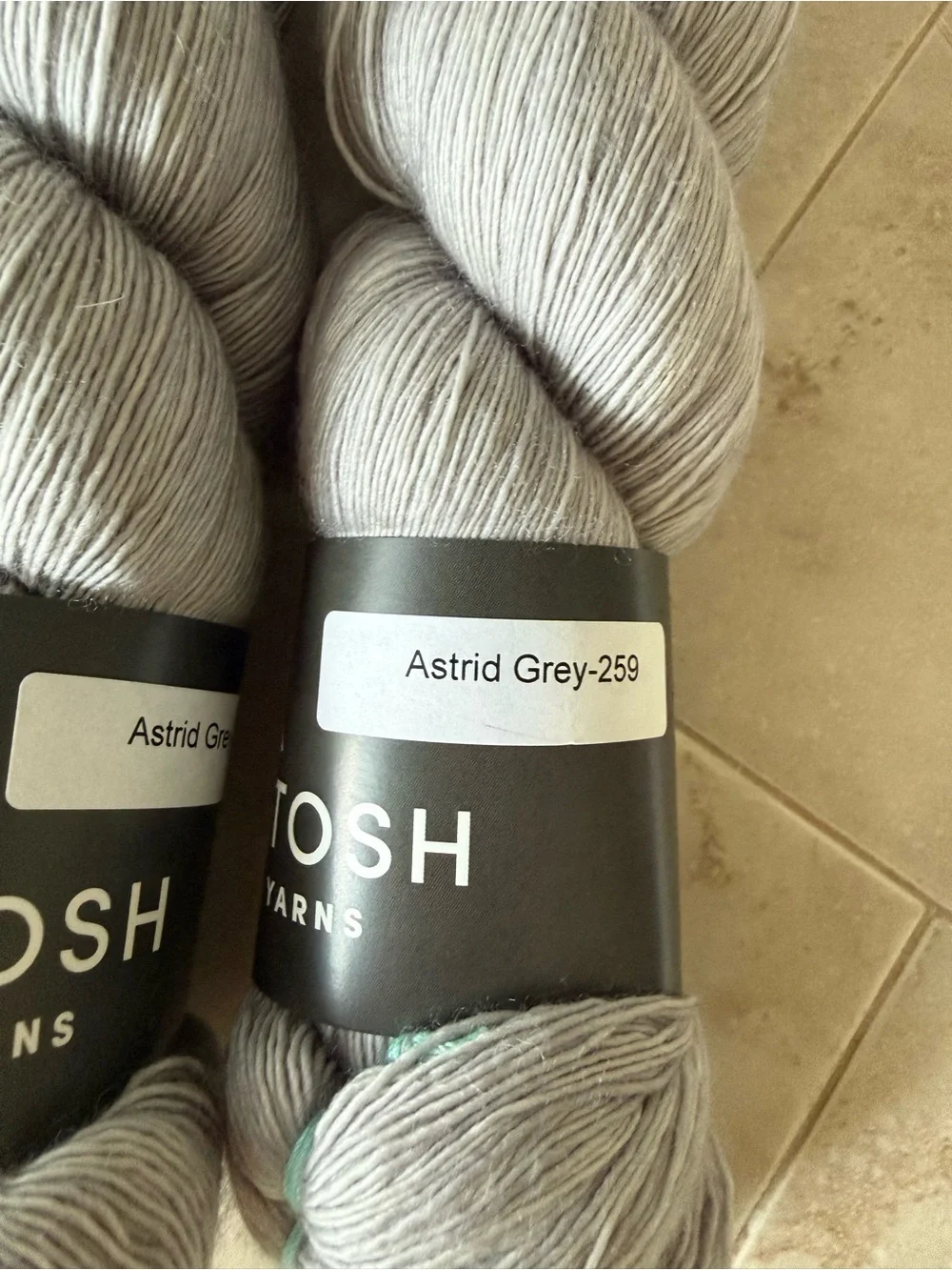 Mad Tosh Hand-Dyed Yarn Skeins in Soft Gray - Astrid Grey